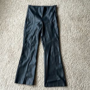 Zara faux leather fleece lined  black pants size med
